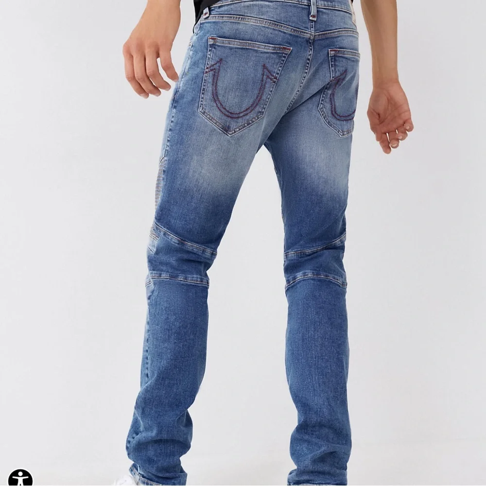 NWT $219 True Religion 40 Rocco Moro Stitch Skinny Jean Embroidery Logo
